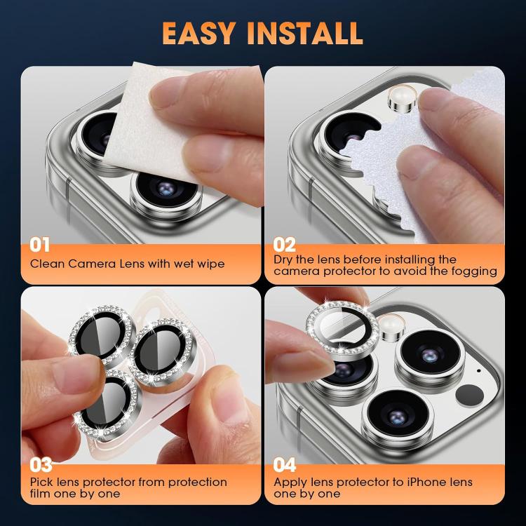 Kalebol Individual Camera Lens Diamond Ring Protector, For Tecno Camon 40 Pro 4G, For Tecno Camon 40, For Tecno Pop 9, For Tecno Pop 8