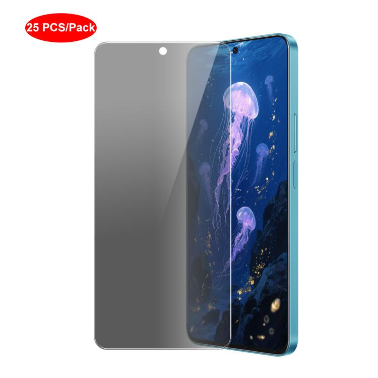JUNSUNMAY 25 PCS/Pack Privacy Screen Protector Tempered Glass Film, For Redmi Note 17 Pro Global 163.5mm, For Xiaomi Poco F9 Ultra 5G, For Xiaomi Poco F9 Pro 5G, For Redmi A7 4G 171.8mm, For Redmi Note 15 Pro 5G Global 163.6mm, For Redmi A5 NFC 173.3mm...