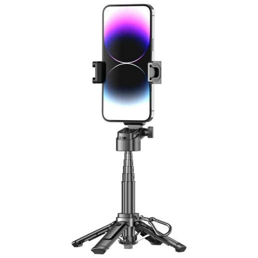 P25T Portable Zoom Selfie Stick Mini Extendable Anti-Shake Quadruped with Bluetooth Remote Control, P25T