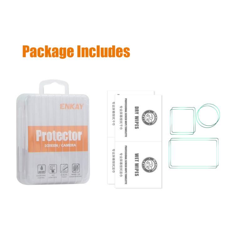2 Set ENKAY Hat-Prince 0.2mm 9H Tempered Glass Screen Protector Watch Film, For DJI Osmo Action 6, For DJI Osmo 360, For DJI Osmo Action 5 Pro, For DJI Osmo Pocket 3, For DJI Osmo Action 4 / 3