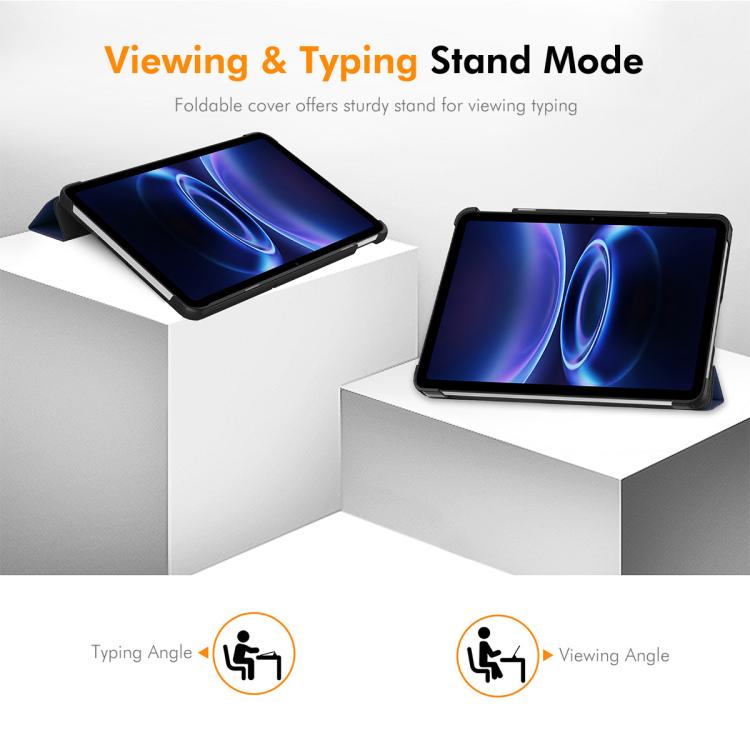 ENKAY Tri-fold Custer Texture Leather Stand Tablet Case, For Redmi Pad 2 SE 9.7 2026, For Redmi K Pad 8.8
