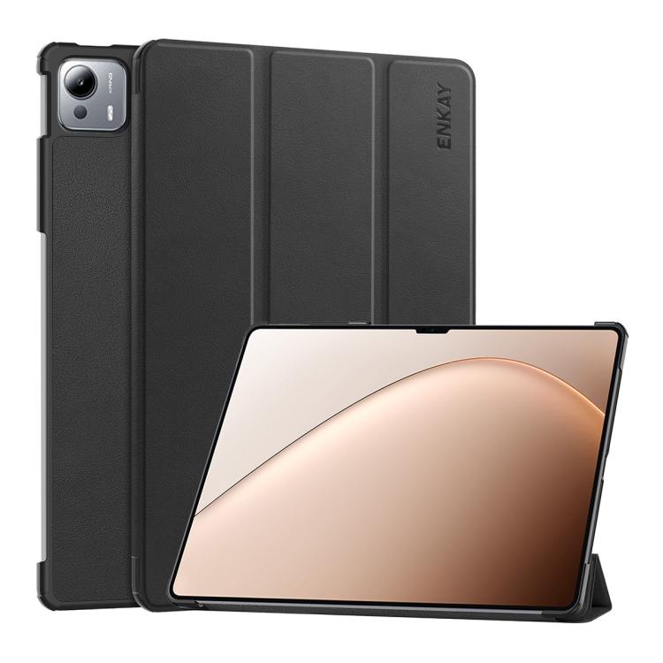 ENKAY Tri-fold Custer Texture Leather Smart Tablet Case, For Xiaomi Redmi K Pad 2 8.8 2026, For Xiaomi Pad 7S Pro 12.5, For Xiaomi Pad 7 Ultra 14