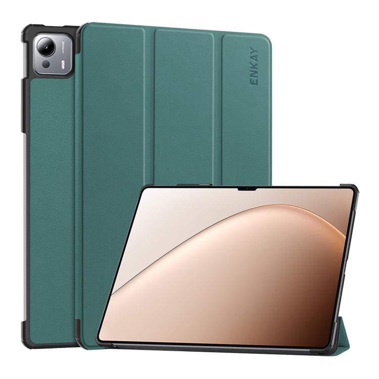 ENKAY Tri-fold Custer Texture Leather Smart Tablet Case, For Xiaomi Redmi K Pad 2 8.8 2026, For Xiaomi Pad 7S Pro 12.5, For Xiaomi Pad 7 Ultra 14