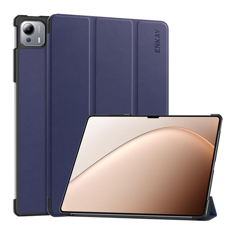 ENKAY Tri-fold Custer Texture Leather Smart Tablet Case, For Xiaomi Redmi K Pad 2 8.8 2026, For Xiaomi Pad 7S Pro 12.5, For Xiaomi Pad 7 Ultra 14