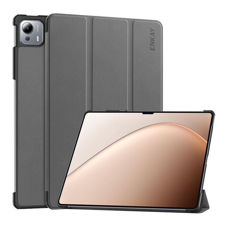 ENKAY Tri-fold Custer Texture Leather Smart Tablet Case, For Xiaomi Redmi K Pad 2 8.8 2026, For Xiaomi Pad 7S Pro 12.5, For Xiaomi Pad 7 Ultra 14