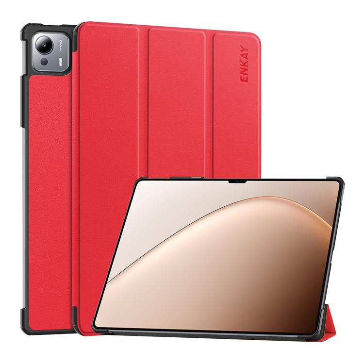 ENKAY Tri-fold Custer Texture Leather Smart Tablet Case, For Xiaomi Redmi K Pad 2 8.8 2026, For Xiaomi Pad 7S Pro 12.5, For Xiaomi Pad 7 Ultra 14