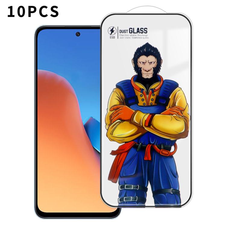 10pcs Armor Super-Strong 3D Curved 120C Anti-Static High-Aluminum Screen-Printed HD Tempered Glass Film, For Redmi K50 Pro, For Redmi 12 / 12R