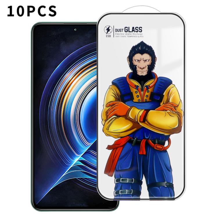 10pcs Armor Super-Strong 3D Curved 120C Anti-Static High-Aluminum Screen-Printed HD Tempered Glass Film, For Redmi K50 Pro, For Redmi 12 / 12R