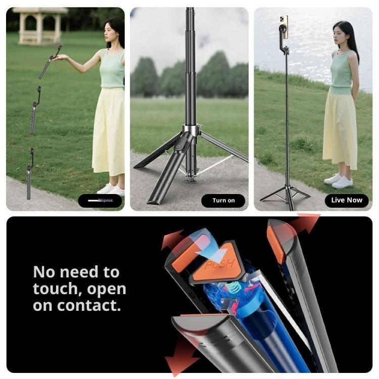 P62 For Smartphone Live Streaming Electric Suction Cup Extendable Monopod Bluetooth Tripod, P62