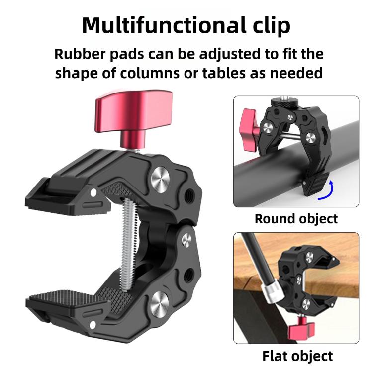 Multi-functional Aluminium Alloy Heavy-Duty Clamp Camera Extension Mount, Heavy-Duty Clamp