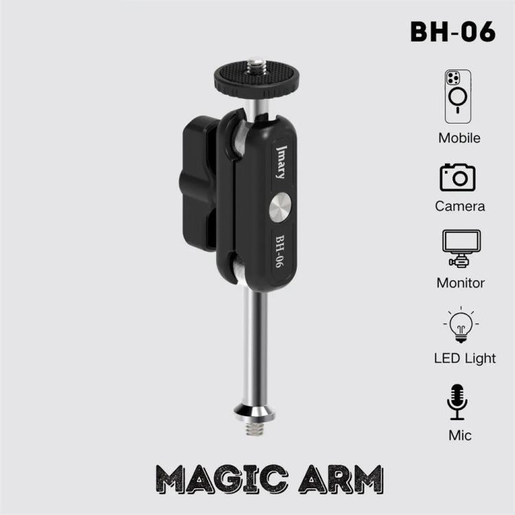 JMARY BH-06 Dual Ball Heads DSLR Camera Video Extension Bracket Aluminum Alloy Magic Arm Holder, BH-06