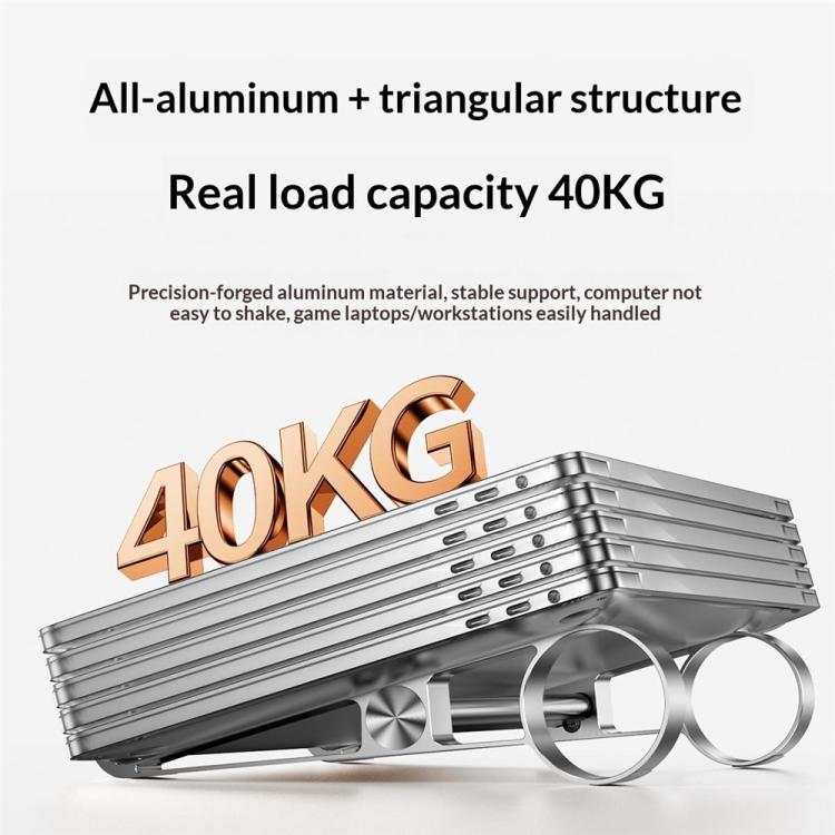 0022 For Home / Office Desktop Riser Cooling Pad Foldable Storage Portable Aluminum Laptop Stand