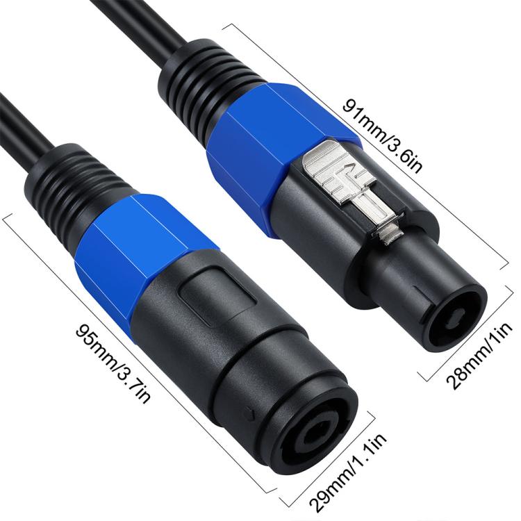 JUNSUNMAY Speakon Male to Dual Speakon Female Speaker Adapter Cable with Snap Lock, Length: 50cm