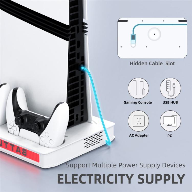 Game Console Cooling Fan Base Charger Stand For Sony PlayStation 5 Pro / 5 Slim / 5