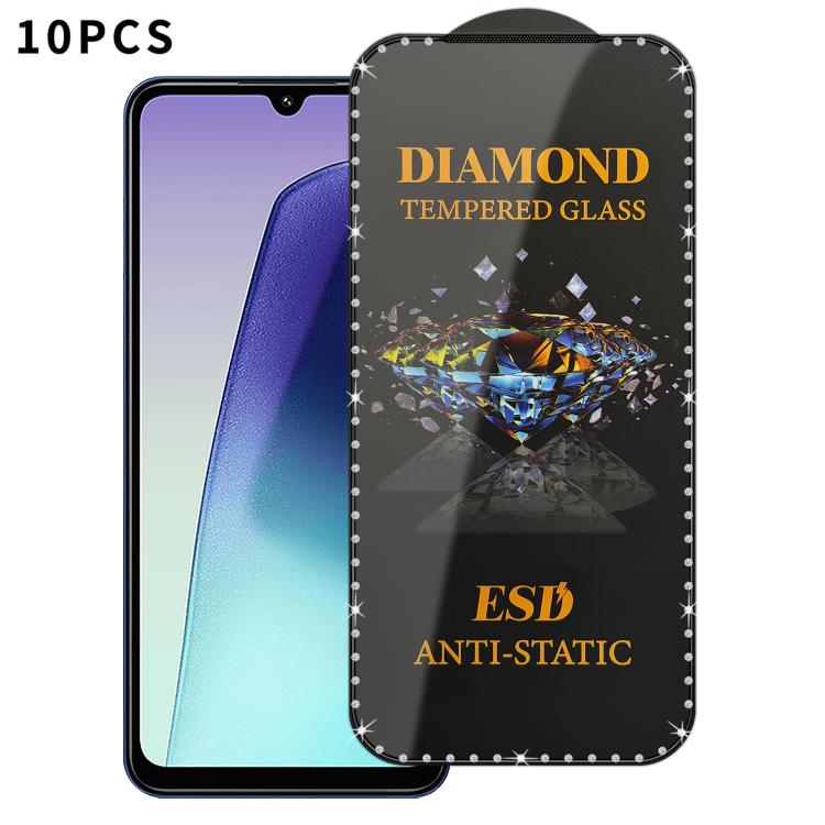 10pcs Full-Screen Diamond-Studded Silkscreen High-Definition Anti-Static Tempered Glass Film, For Redmi A5 4G 171.7mm, For Redmi Note 14S 4G, For Redmi 14C 5G, For Redmi Note 14 5G, For Redmi 14R, For Redmi 13R, For Redmi 13C 5G, For Redmi Note 13     ...