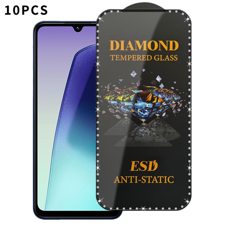10pcs Full-Screen Diamond-Studded Silkscreen High-Definition Anti-Static Tempered Glass Film, For Redmi A5 4G 171.7mm, For Redmi Note 14S 4G, For Redmi 14C 5G, For Redmi Note 14 5G, For Redmi 14R, For Redmi 13R, For Redmi 13C 5G, For Redmi Note 13     ...