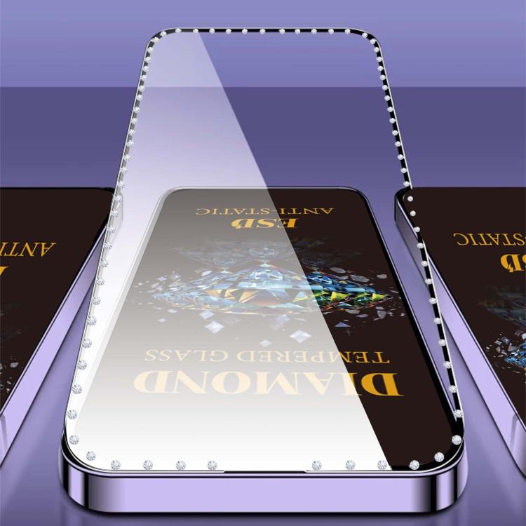 10pcs Full-Screen Diamond-Studded Silkscreen High-Definition Anti-Static Tempered Glass Film, For Redmi A5 4G 171.7mm, For Redmi Note 14S 4G, For Redmi 14C 5G, For Redmi Note 14 5G, For Redmi 14R, For Redmi 13R, For Redmi 13C 5G, For Redmi Note 13     ...