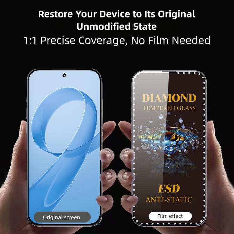 10pcs Full-Screen Diamond-Studded Silkscreen High-Definition Anti-Static Tempered Glass Film, For Redmi A5 4G 171.7mm, For Redmi Note 14S 4G, For Redmi 14C 5G, For Redmi Note 14 5G, For Redmi 14R, For Redmi 13R, For Redmi 13C 5G, For Redmi Note 13     ...