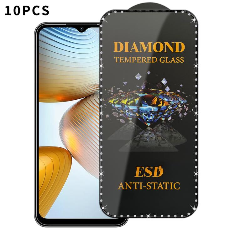 10pcs Full-Screen Diamond-Studded Silkscreen High-Definition Anti-Static Tempered Glass Film, For Xiaomi Poco M7, For Xiaomi Poco C75, For Xiaomi Poco M6 Pro 4G, For Xiaomi Poco C65, For Xiaomi Poco F5 Pro, For Xiaomi Poco C51, For Xiaomi Poco C50     ...
