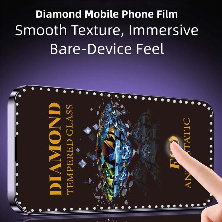 10pcs Full-Screen Diamond-Studded Silkscreen High-Definition Anti-Static Tempered Glass Film, For Xiaomi Poco M7, For Xiaomi Poco C75, For Xiaomi Poco M6 Pro 4G, For Xiaomi Poco C65, For Xiaomi Poco F5 Pro, For Xiaomi Poco C51, For Xiaomi Poco C50     ...