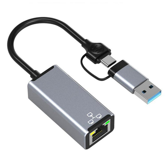 HC-72S USB-C / USB-A to RJ45 Ethernet Adapter 100Mbps Network Converter, HC-72S