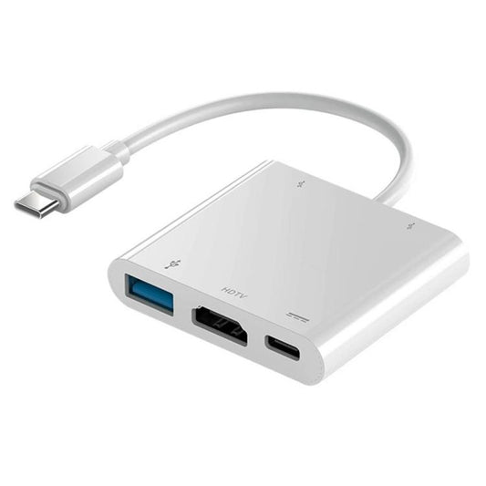 HC-04D 5 in 1 Docking Station Type-C to 4K HD USB3.0 / 2.0 Splitter Adapter USB-C Hub, HC-04D