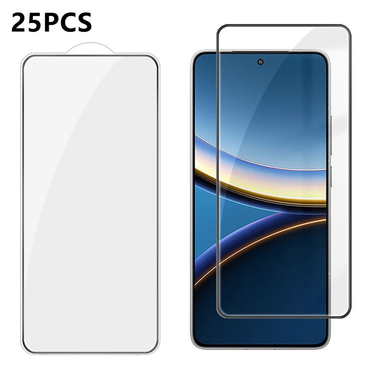 25pcs High-Aluminum Full-Coverage Anti-Fingerprint Screen-Printed HD Tempered Glass Film, For Redmi A7 4G 171.8mm, For Redmi 17C 4G, For Redmi K90 Ultra 5G, For Xiaomi 17 Max 5G, For Redmi K90 Max 5G, For Xiaomi Poco C81 Pro 4G, For Redmi R70m 5G      ...