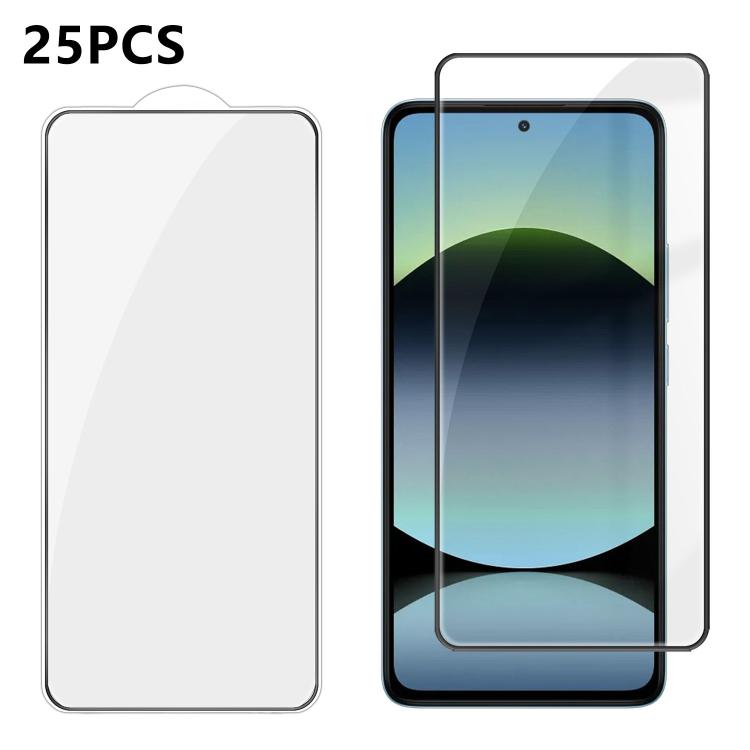 25pcs High-Aluminum Full-Coverage Anti-Fingerprint Screen-Printed HD Tempered Glass Film, For Xiaomi 17 Max 5G, For Redmi K90 Max 5G, For Xiaomi Poco C81 Pro 4G, For Redmi R70m 5G, For Redmi R70 5G, For Xiaomi 17T 5G, For Xiaomi 17 Ultra               ...