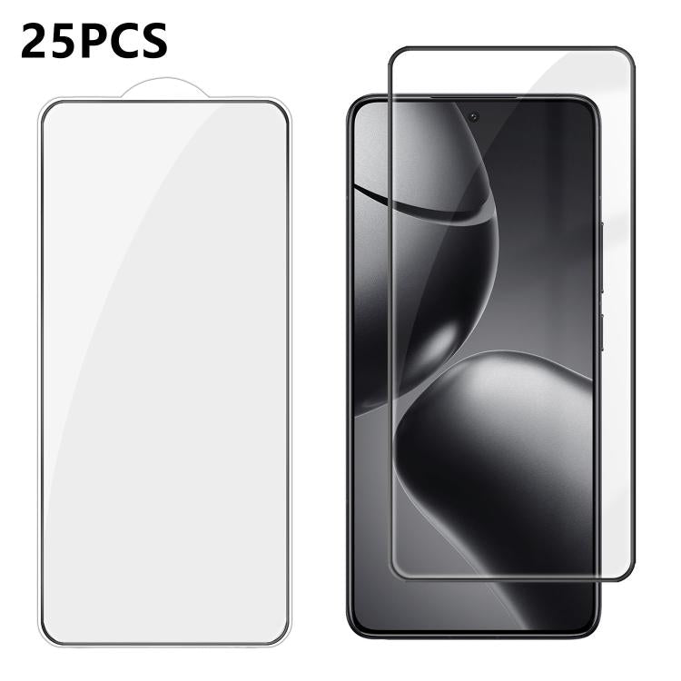 25pcs High-Aluminum Full-Coverage Anti-Fingerprint Screen-Printed HD Tempered Glass Film, For Xiaomi 17 Max 5G, For Redmi K90 Max 5G, For Xiaomi Poco C81 Pro 4G, For Redmi R70m 5G, For Redmi R70 5G, For Xiaomi 17T 5G, For Xiaomi 17 Ultra               ...