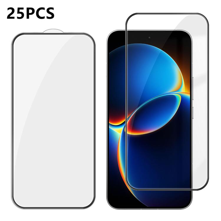 25pcs High-Aluminum Full-Coverage Anti-Fingerprint Screen-Printed HD Tempered Glass Film, For Redmi A7 4G 171.8mm, For Redmi 17C 4G, For Redmi K90 Ultra 5G, For Xiaomi 17 Max 5G, For Redmi K90 Max 5G, For Xiaomi Poco C81 Pro 4G, For Redmi R70m 5G      ...
