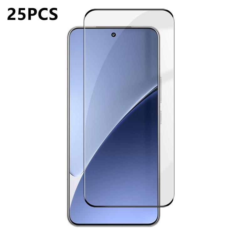 25pcs High-Aluminum Full-Coverage Anti-Fingerprint Screen-Printed HD Curved Tempered Glass Film, For Redmi Note 15 4G / 5G Global 164mm, For Redmi Note 15 Pro+ Global 163.3mm, For Xiaomi 15S Pro, For Xiaomi Poco X7, For Xiaomi 15 Ultra, For Xiaomi 15 P...