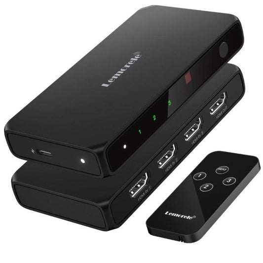 Lemorele G99 3 In 1 Out HDMI Switch 4K 60Hz HDR HDCP2.2 IR Remote Control HDMI Switcher