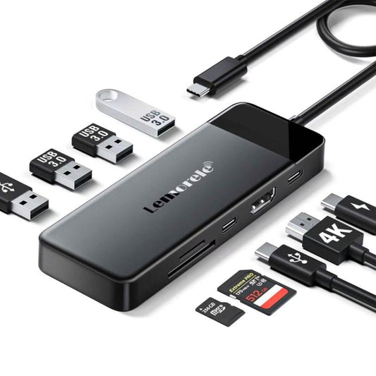 Lemorele TC92 9 in 1 Docking Station 4K Display Ethernet 100W PD Portable Connector