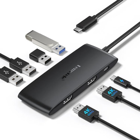 Lemorele TC510 7 in 1 Docking Station 4K Display High Speed 100W PD Portable Adapter