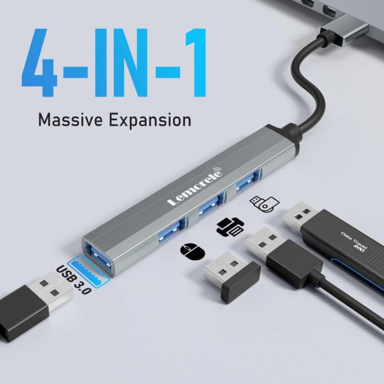 Lemorele TC53 Type-C Hub 1×USB3.0 and 3×USB2.0 4-Port Splitter