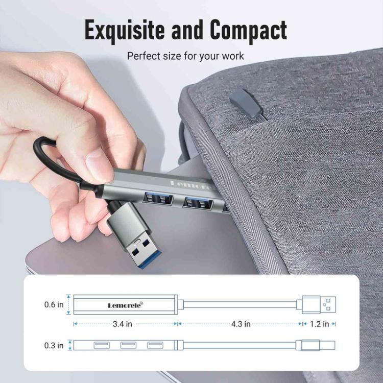 Lemorele TC53 Type-C Hub 1×USB3.0 and 3×USB2.0 4-Port Splitter
