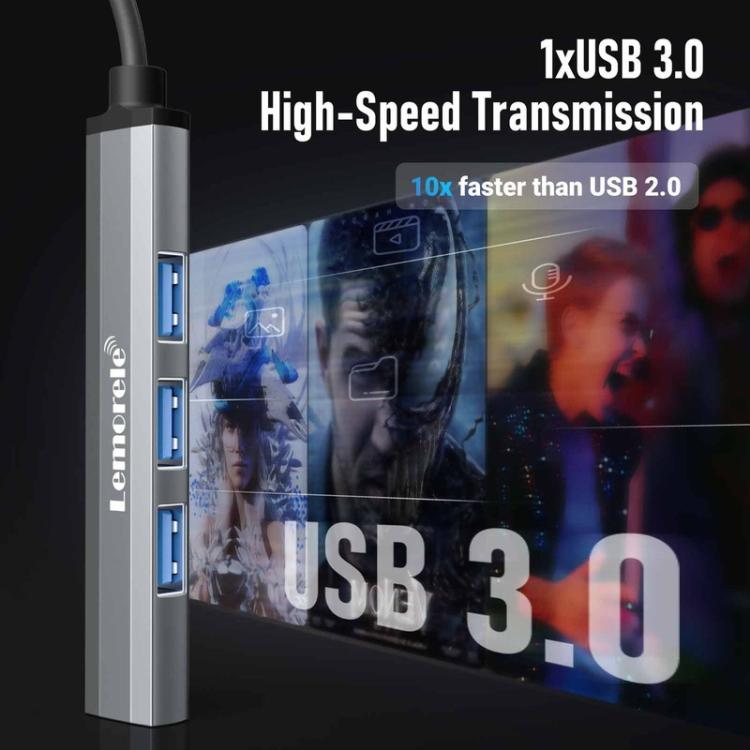 Lemorele TC53 Type-C Hub 1×USB3.0 and 3×USB2.0 4-Port Splitter