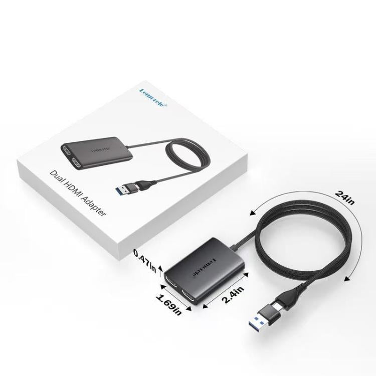 Lemorele HD10 USB / Type-C to HDMI-compatible Computer Phone HD Screen Adapter