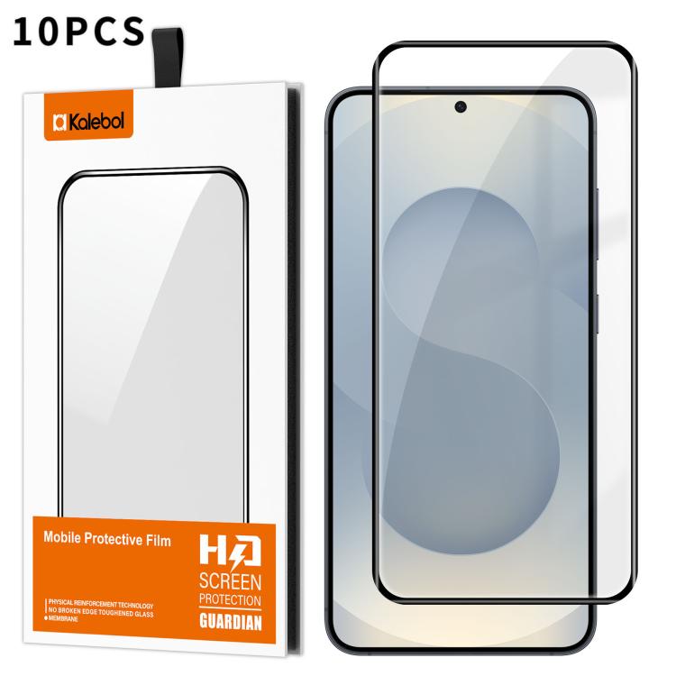 10pcs Kalebol Curved Full Glue High-Aluminum Full-Coverage Anti-Fingerprint Screen-Printed HD Tempered Glass Film, For Galaxy S25 5G, For Galaxy S25+ 5G, For Galaxy S25 Ultra 5G, For Galaxy S24 Ultra 5G, For Galaxy S24+ 5G, For Galaxy S24 5G           ...