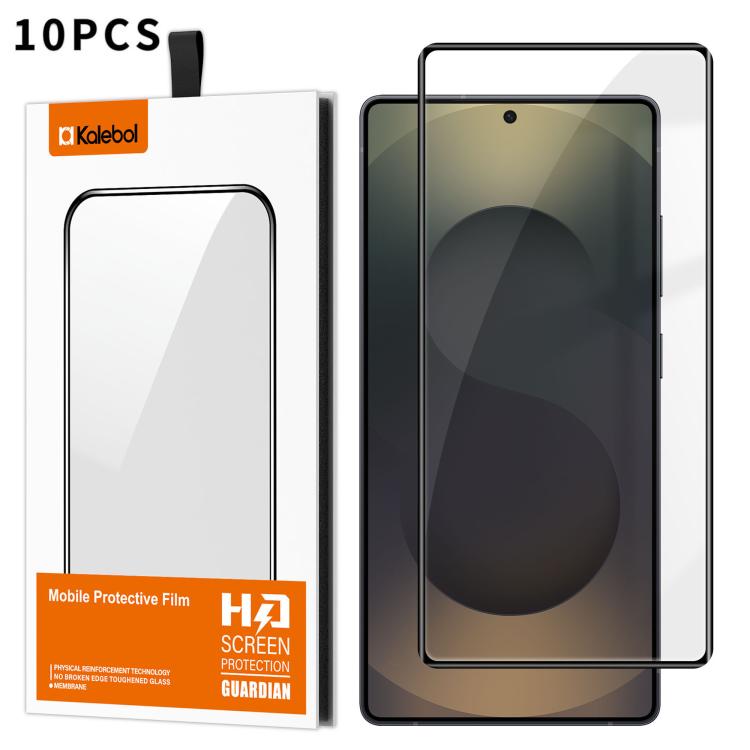 10pcs Kalebol Curved Full Glue High-Aluminum Full-Coverage Anti-Fingerprint Screen-Printed HD Tempered Glass Film, For Galaxy S25 5G, For Galaxy S25+ 5G, For Galaxy S25 Ultra 5G, For Galaxy S24 Ultra 5G, For Galaxy S24+ 5G, For Galaxy S24 5G           ...