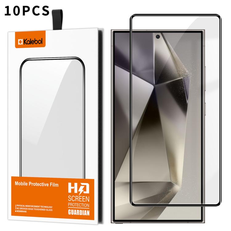 10pcs Kalebol Curved Full Glue High-Aluminum Full-Coverage Anti-Fingerprint Screen-Printed HD Tempered Glass Film, For Galaxy S25 5G, For Galaxy S25+ 5G, For Galaxy S25 Ultra 5G, For Galaxy S24 Ultra 5G, For Galaxy S24+ 5G, For Galaxy S24 5G           ...
