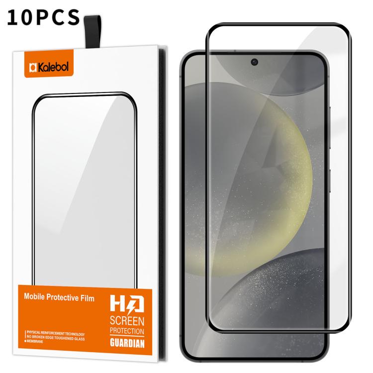 10pcs Kalebol Curved Full Glue High-Aluminum Full-Coverage Anti-Fingerprint Screen-Printed HD Tempered Glass Film, For Galaxy S25 5G, For Galaxy S25+ 5G, For Galaxy S25 Ultra 5G, For Galaxy S24 Ultra 5G, For Galaxy S24+ 5G, For Galaxy S24 5G           ...