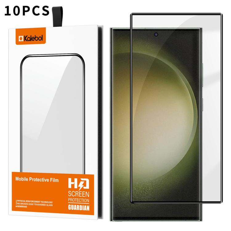 10pcs Kalebol Curved Full Glue High-Aluminum Full-Coverage Anti-Fingerprint Screen-Printed HD Tempered Glass Film, For Galaxy S25 5G, For Galaxy S25+ 5G, For Galaxy S25 Ultra 5G, For Galaxy S24 Ultra 5G, For Galaxy S24+ 5G, For Galaxy S24 5G           ...