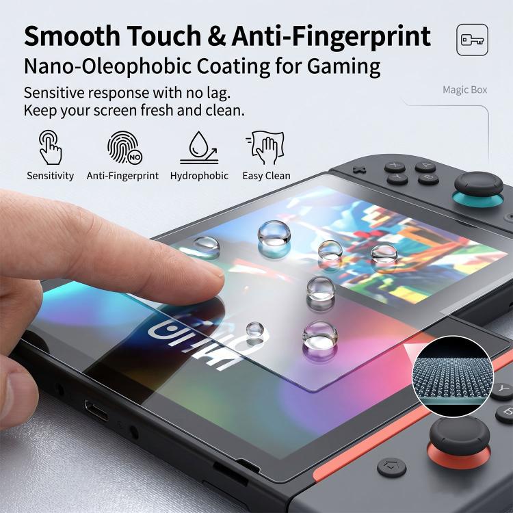 2pcs Book Box Dust-Free Chamber High-Definition Dust-Free Instant Game Console Tempered Glass Film, For Nintendo Switch 2
