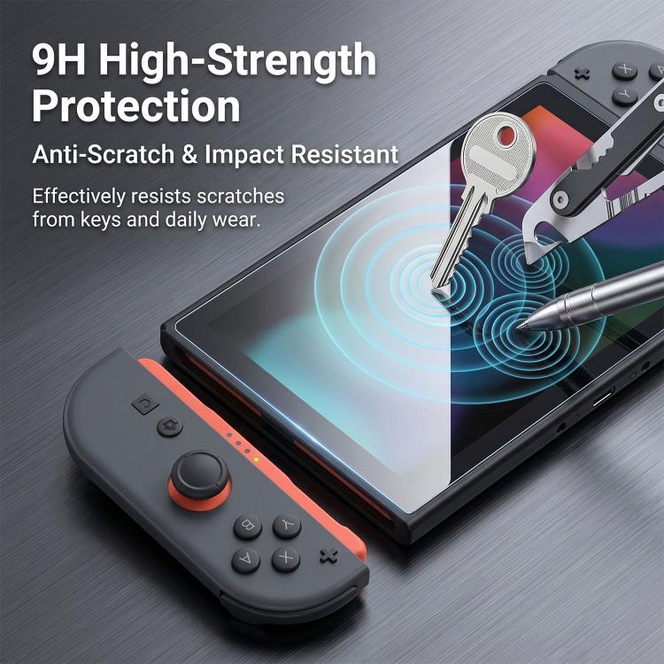 2pcs Book Box Dust-Free Chamber Purple Light Dust-Free Instant Game Console Tempered Glass Film, For Nintendo Switch 2