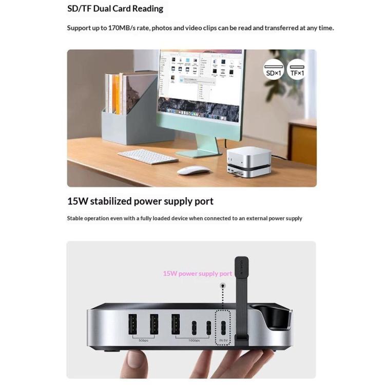 UGREEN CM841-65487 11-in-1 M.2 NVMe SSD Enclosure Docking Station for Mac Mini M4 / M4 Pro, CM841-65487