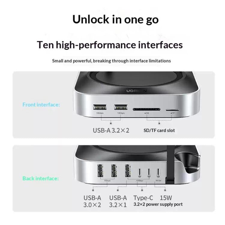 UGREEN CM841-65487 11-in-1 M.2 NVMe SSD Enclosure Docking Station for Mac Mini M4 / M4 Pro, CM841-65487