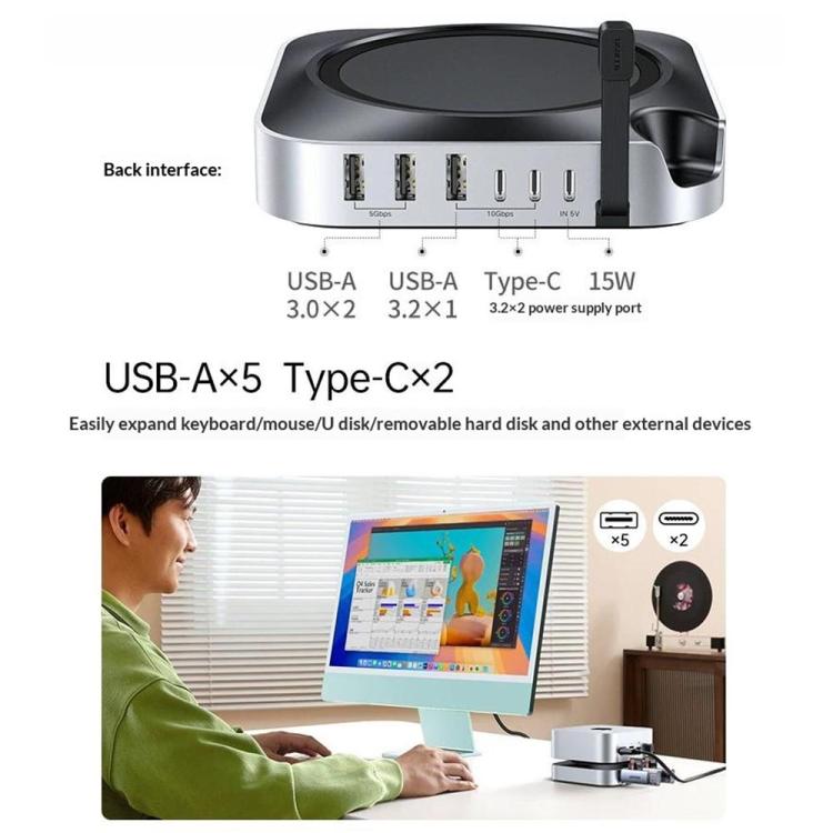UGREEN CM841-65487 11-in-1 M.2 NVMe SSD Enclosure Docking Station for Mac Mini M4 / M4 Pro, CM841-65487