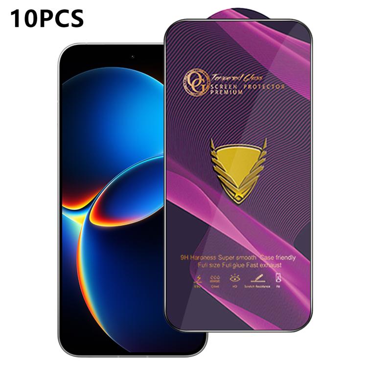 10pcs OG Purple Large-Arc Anti-Static High-Alumina Screen-Printed HD Tempered Glass Film, For Redmi K90 Max, For Xiaomi Poco C81x 4G, For Xiaomi Poco C81 Pro 4G, For Redmi R70m, For Redmi R70, For Xiaomi Poco C85x 5G, For Redmi 15a 5G                  ...