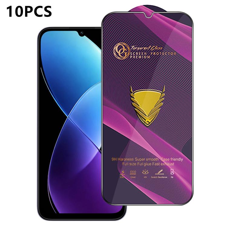 10pcs OG Purple Large-Arc Anti-Static High-Alumina Screen-Printed HD Tempered Glass Film, For Redmi K90 Max, For Xiaomi Poco C81x 4G, For Xiaomi Poco C81 Pro 4G, For Redmi R70m, For Redmi R70, For Xiaomi Poco C85x 5G, For Redmi 15a 5G                  ...